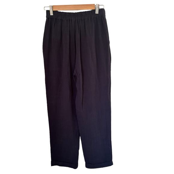 Gentle Fawn Navy Caesar Coastal Grandma High Waisted Linen Pleated Pants XS - Picture 5 of 15